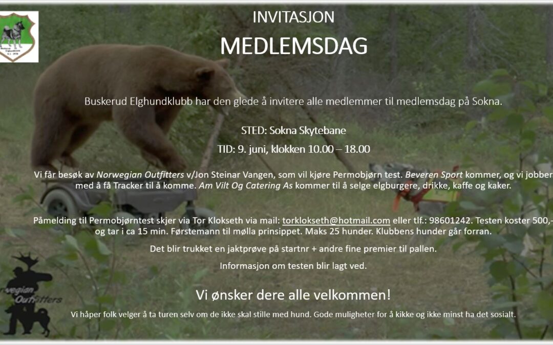 Medlemsdag 9 juni m/ Norwegian Outfitters